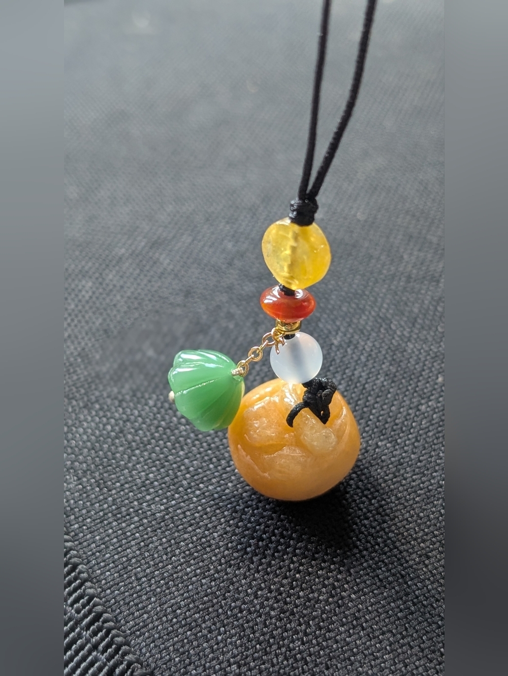 Multicolor Jade Key, Cellphone , Purse charm- Yellow, Green, Red, White